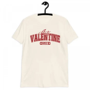 Anti Valentine Club Tee Shirt – Funny Valentine’s Day Club Shirt, Vintage Red Text Retro Design