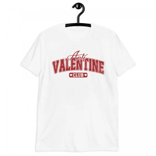 Anti Valentine Club Tee Shirt – Funny Valentine’s Day Club Shirt, Vintage Red Text Retro Design